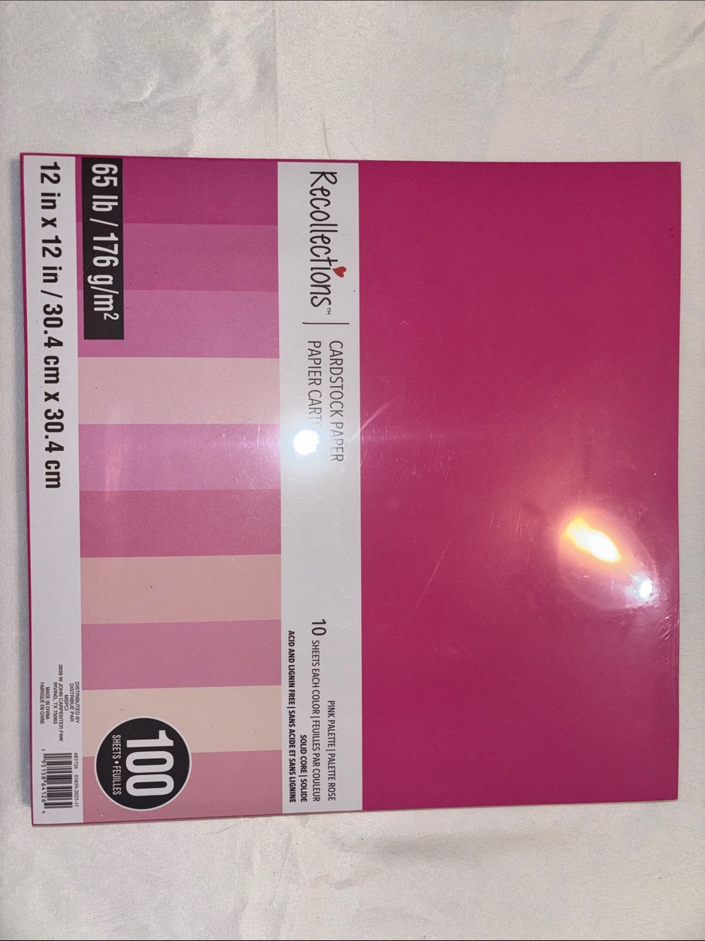 Recollections Pink Cardstock Paper Pack - Vibrant Pink Sheets